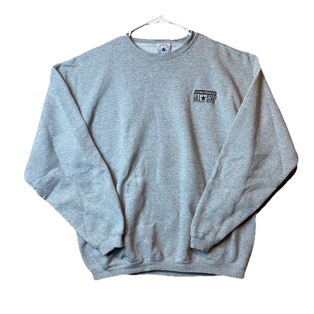 Vintage Converse Sweatshirt Gray Crewneck Made in USA Size XL 90s